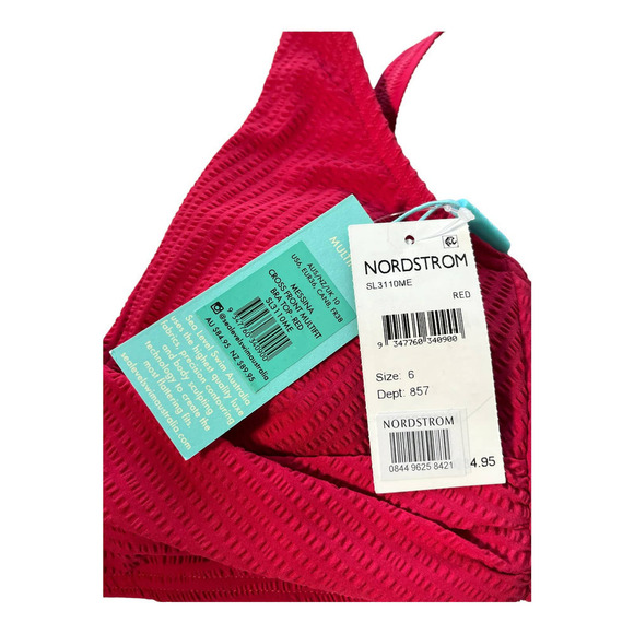 Sea Level Messina Cross Front Multifit Red Swimsuit Bra Size 6 NWT- MSRP $84.95 - Picture 9 of 10